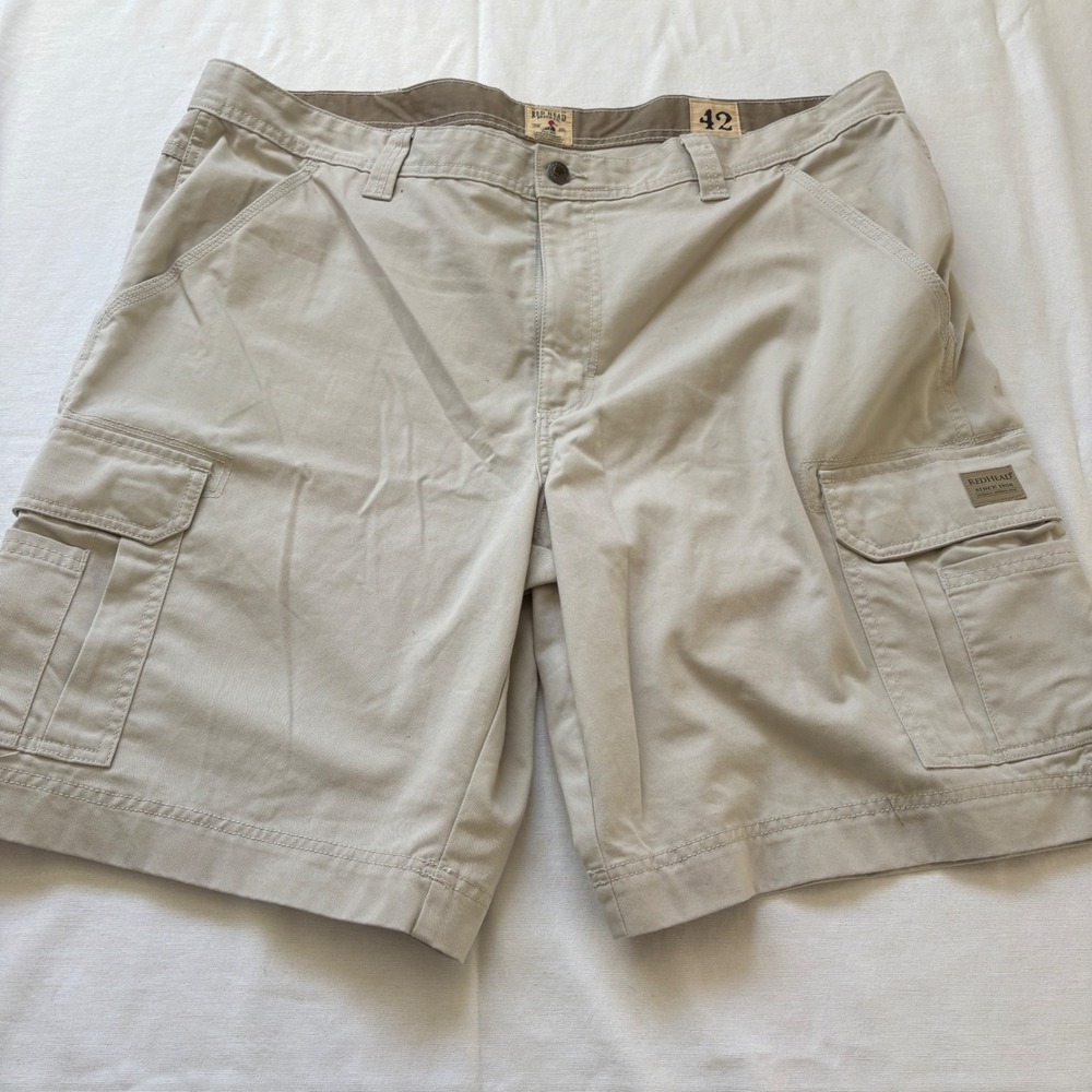 RedHead Mens Tan Cargo Shorts Size 42 Utility Cotton Blend Twill 612S11S18